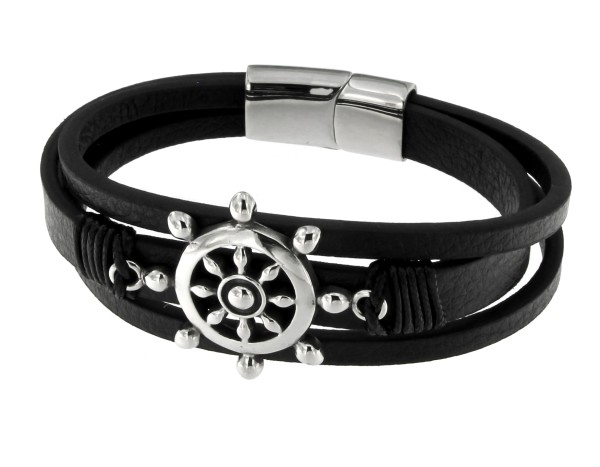 Lederarmband &quot;Black-Steuerrad&quot;