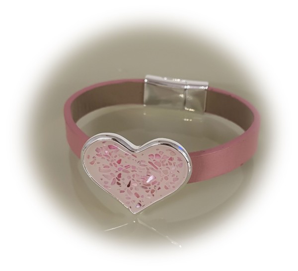 Lederarmband &quot;Rosé-Hearts&quot;